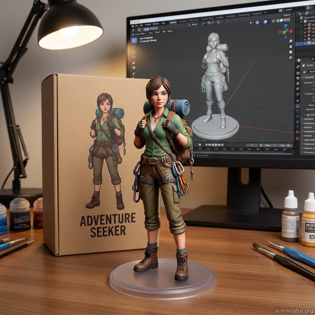 AI-generated 3D Character miniature figure - Example of 3D Character style transformation